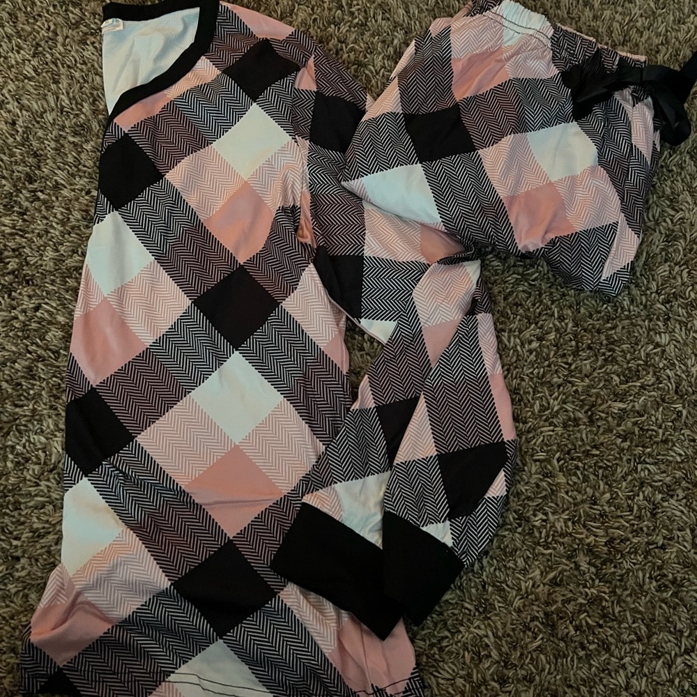Plaid Women’s Pajamas - Pink and Black